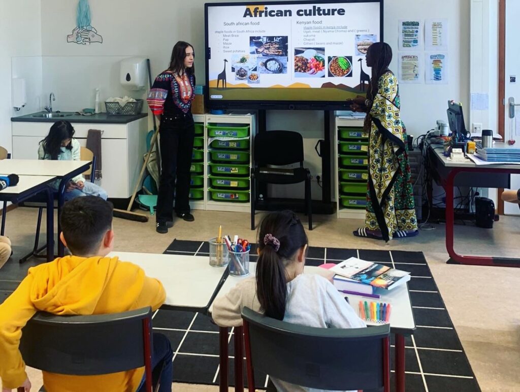 Students presenting about African Culture