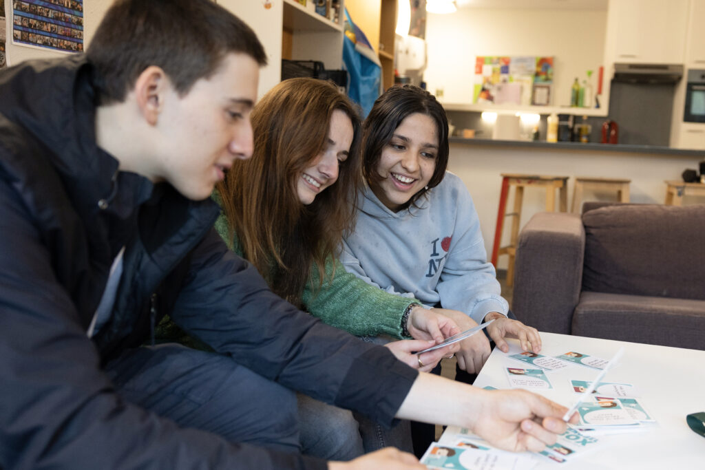 Students playing a game